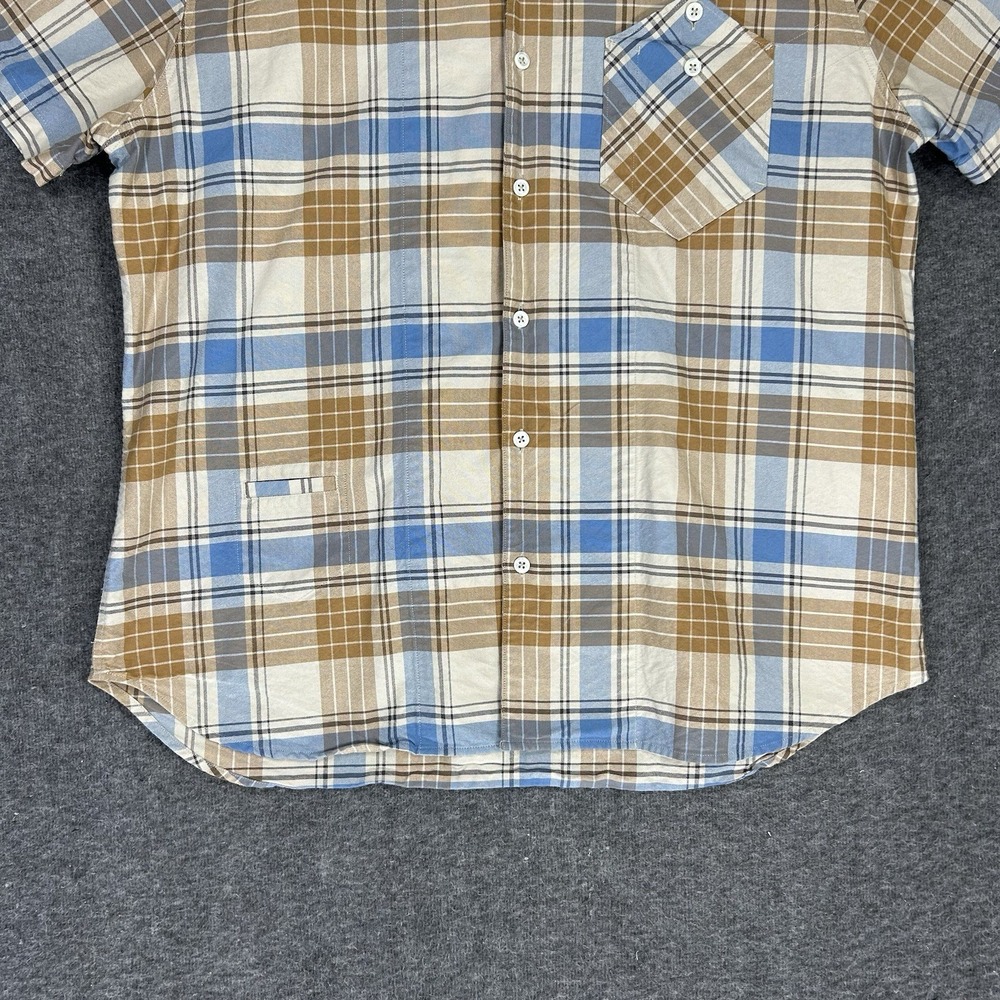 Billy Reid Shirt Mens L Plaid Loop Collar Camp Oxford Muscle Shoals MSL ALA - Picture 7 of 16